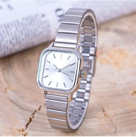 Resim Saattino Gümüş Renk Kordon Kare Gümüş Renk Kadran Minimal Kadın Kol Saati St - 304265 