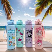 Resim 1 adet 800ml/27oz Sevimli Karikatür Sanrio Desenli Plastik Pipetli Bardak Taşınabilir - Sızdırmaz Dokuma Taşıma Askısı Tatil Kamp Piknik Festival Hediye Doğum Günü Hediyesi Sevgililer Günü, Ona Okul Sezonu Hediyesi 