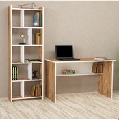 Resim Kalenderdekor1 Kalender Dekor Ellen Snow 120 Cm Çalışma Masası Takımı A.Ç.B Beyaz - Meşe 