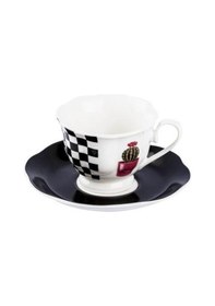Resim Tantitoni White And Black 6 Kişilik Kahve Fincan Takımı Beyaz - Siyah 