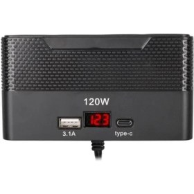 Resim Olesson 2014 12-24V Type-C + Usb-A Girişli 120W 80CM Kablolu 4'lü Araç Çakmak Çoklayıcı 