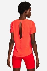 Resim Nike Dri Fit One Breathe Training T-shirt Kadın File Spor Tişört Kırmızı 