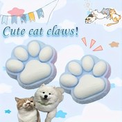Resim Dev Mavi Silikon Kedi Pati Köpek Oyuncağı - Tüm Irklar İçin Yumuşak Sıkılabilir, Çiğnemeye Dayanıklı Etkileşimli Oyun Oyuncak, Yavru ve Büyük Köpekler için Sevimli Peluş Tarzı Pet Çiğneme Oyuncuğu 