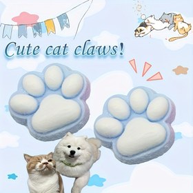Resim Dev Mavi Silikon Kedi Pati Köpek Oyuncağı - Tüm Irklar İçin Yumuşak Sıkılabilir, Çiğnemeye Dayanıklı Etkileşimli Oyun Oyuncak, Yavru ve Büyük Köpekler için Sevimli Peluş Tarzı Pet Çiğneme Oyuncuğu 