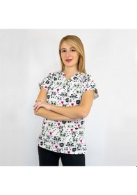 Resim Beyaz Panda Desenli Likralı Üst Forma 