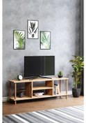 Resim Tv Sehpası Raflı Tv Ünitesi Televizyon Sehpası Ahşap Ayaklı 