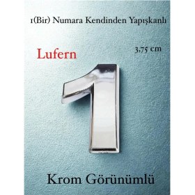 Resim Lufern No 1 Kapı Numarası Kendinden Yapışkanlı Masa Dolap Plastik Ev Posta Kutusu Dış Mekan Daire 3,75 cm 