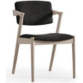 Resim Giza Ahşap Bohem Sandalye Beyaz - Antrasit 