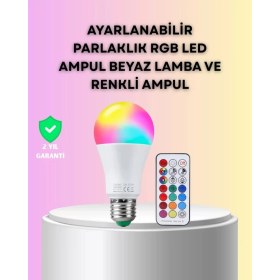 Resim Asiltech Kumanda Destekli Çok Renkli Akıllı LED Ampul 