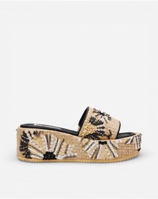 Resim Steve Madden Decor-emb Blk Kadın Natural-black Topuklu Terlik Decor-emb Blk Bej 