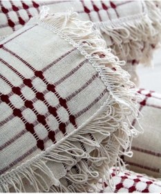 Resim %100 Pamuklu Dört Tarak Krem Buldan Işi Çekyat-Koltuk Örtüsü 180x180 