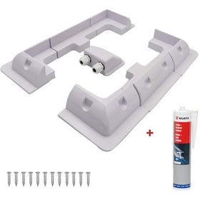 Resim 2K Abs Solar Güneş Paneli Montaj Braket Seti 7 Parça + Würth Silikon 