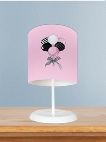 Resim Mekta Home Bebek Ve Çocuk Odası Kurdeleli Balonlar Desenli Abajur 