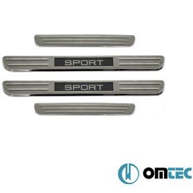 Resim Kapı Eşiği (Işıklı - Sport - 38 cmx27 cm) 4 Prç. Paslanmaz Çelik (Taşlı) - Universal 