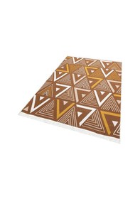 Resim Beige Yellow Yıkanabilir Çift Taraflı Modern Desenli Dokuma Kilim 