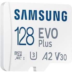Resim Samsung EVO Plus microSDXC Hafıza Kartı 128 GB, 160 MB/s, U3, V30, A2, ‎MB-MC128SA/TR (2024 Serisi) Beyaz 