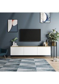 Resim Bmdekor Tv Sehpası Duvara Asma Norm Meşe Beyaz 160 Cm 