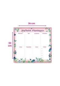Resim Floral Haftalık Magnet Planlayıcı , Mıknatıslı Silinebilir Yazı T 