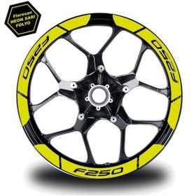 Resim Genel Markalar Neon Sarı Bajaj F250 Geniş Jant Sticker Etiket Modeli 