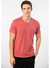 Resim Cacharel Erkek Bisiklet Yaka T-shirt 2169/mercan 001 