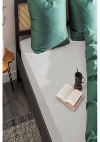 Resim 2 Adet Düz Pamuklu Tek Kişilik 150 X 200 Cm Lastikli Penye Çarşaf-gri-beyaz 