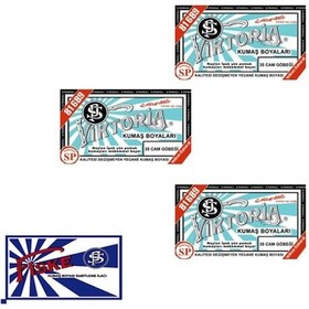 Resim Viktoria Cam Göbeği Kumaş Boya Fiske Hediyeli 3 Adet 