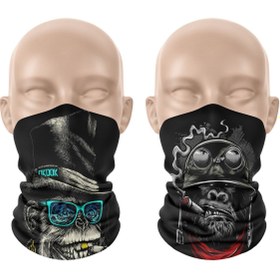 Resim dairaksesuar 2'li Set Bandana Erkek Bandana Kadın Bandana Motosiklet Bandana Boyunluk Balaklava Outdoor 