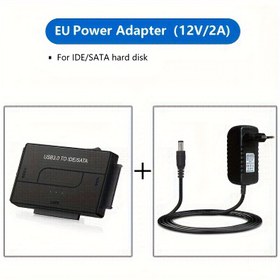 Resim USB 3.0'dan SATA IDE'ye Sabit Disk Okuyucu, Harici Sabit Disk Ultra Kurtarma Dönüştürücü Evrensel Sabit Disk Adaptör Kiti 2.5/3.5 HDD/SSD Sabit Disk için, 12V/2A Güç Adaptörü Dahil 