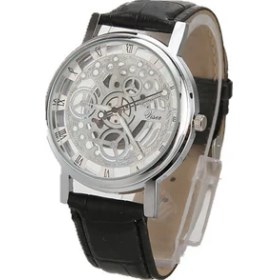 Resim Hanyang Siyah Beyaz Moda Gündelik Erkek Saati, Mekanik Ifadeye Sahip Olmayan Kayış Saatini Oymak, Çift Masa Modeli Erkek ve Kadınlara Yöneliktir. (Yurt Dışından) 