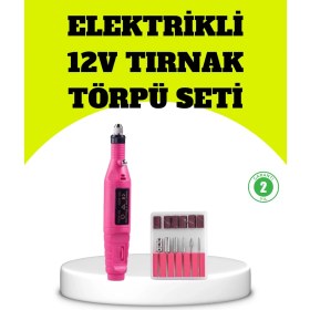 Resim Elektrikli Manikür Pedikür Törpü Seti 6 Başlıklı 