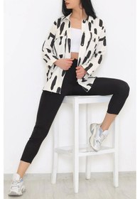 Resim Gabardin Ceket Beyazsiyah - 8932.1361. 