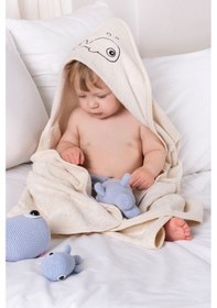 Resim Eifin Bambu Balık Nakışlı Bebek Havlu Kundak Ve Kese Seti 0 - 24 Ay 