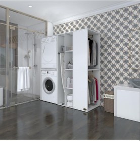 Resim Kenzlife Çamaşır-Kurutma Makinesi Dolabı Ve Giysi Dolabı Kazvini Sağ Byz 180 160 60 Banyo Çok Renkli 