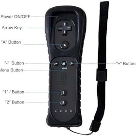 Resim Wii Uzaktan Kumanda: Oyun Kontrolü Wii Controller Kablosuz Uzaktan Hareket Sensörü Bağlantı Yedek Oyun Kumandası Wii Konsolu ve Wii için Uzaktan Kumanda, Silikon Kılıf ve El Kayışı - Siyah 