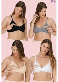 Resim Parlingerie 4lü Emzirme Sütyeni Siyah-beyaz-ten-gri 