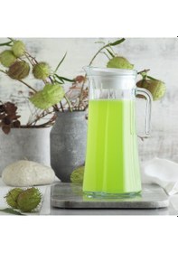 Resim LAV Truva Cam Sürahi Tekli 1,4 L Kulplu Beyaz Plastik Kapaklı 