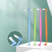 Resim Kedi Diş Fırçası, Çift Taraflı Kedi Diş Fırçası, Mikro Fırça Başlığı ile, Kaymaz Kavisli Sap, Kedi Diş Fırçası, Çift Başlı Tek Paket Başlı Evcil Hayvan Diş Fırçası, Küçük Nokta Düz Başlı Evcil Hayvan Diş Fırçası, Tüm Evcil Kedi Irkları İçin Uygun 