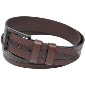 Resim 4.5 Cm. Spor Hakiki Deri Ortası Desenli Model Erkek Kemer Siyah Kahverengi 