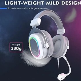 Resim Mena Rise Fifine Ampligame H6W Beyaz Mikrofonlu Oyuncu Kulaklığı Bilgisayar ve Yayıncı Kulaklık 