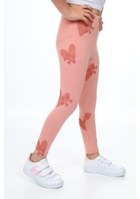 Resim Toontoy Kids Toontoy Kız Çocuk Baskılı Tayt Koyu Pudra 