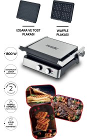 Resim Musullu MSL-2037 1800 W Izgara Tost Waffle Makinesi 