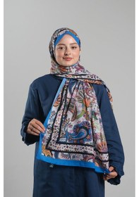 Resim Giverny Saks Mavisi Desenli Şal Kesik Elyaf Dijital Baskılı Pamuksu Etnik 202114 24 Saks Mavisi 