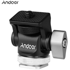 Resim Gümüş Mini Monitör Montaj Tripod Kafa Soğuk Ayakkabı Adaptörü Alüminyum Alaşım 1/4 Inç Vida Flaş Mikrofon Led Dolgu Işığı Lambası 