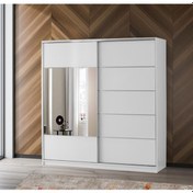 Resim Ekonomik Sürgülü Gardırop Geniş Raf Askılı Aynalı 230cm 