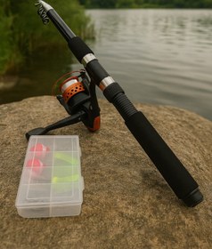 Resim Tam Takim Çantalı Orta Boy 2,10 Metre Teleskopi̇k Kamiş Olta Seti̇ Takımı 