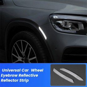 Resim Ruseaao 2 Adet Araba Tekerleği Kaş Yansıtıcı Sticker Trim Evrensel B (Yurt Dışından) 