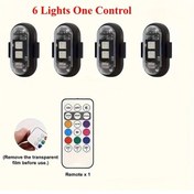 Resim Xuweiwei 6 Işık + 1 Uzaktan Kumandalı Usb Led Aydınlatma Rgb Renk Değiştirir Usb-c Şarj Araç Ev Dekorasyon 