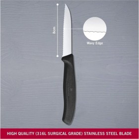 Resim Victorinox Siyah 2 Bıçak 1 Soyacak Set 