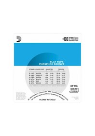 Resim D'addario Eft16 Flat Tops Akustik Gitar Teli 12-53 