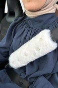 Resim TASARIM ARABAM ATİKE ELİF AKIN Beyaz Kürk Incili Kemer Konforu Kemer Pedi 